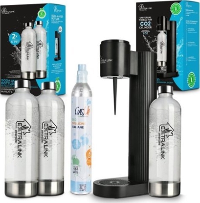 Изображение ExtraLink EXTRALINK SMART LIFE FAMILIJNY ZESTAW SATURATOR HYDROSPARK BLACK SJ-191B + 3xBUTELKA 1L + CYLINDER CO2 425G