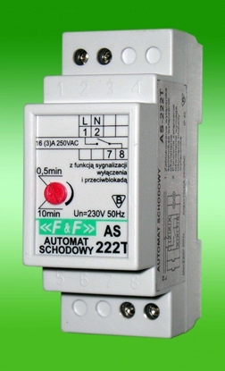 Изображение F&F Automat schodowy 240V 10A na szyn 2 moduy IP40 - AS-222T
