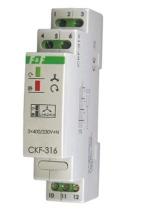 Изображение F&F Przekanik kolejnoci zaniku i asymetrii faz 10A 1P 4sek 55V CKF-316
