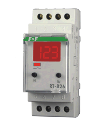 Изображение F&F Regulator temperatury bez sondy cyfrowy zakres regulacji temp.: -25÷130°C styk: 1Z, 16A, 2 moduy RT-826