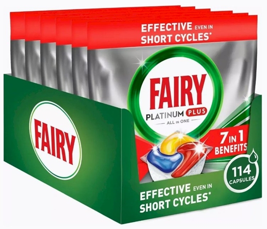 Изображение FAIRY Platinum Plus All In One Lemon Dishwasher Machine Tablets 114 gab