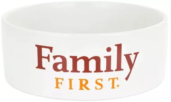 Picture of Family First Miska dla psa, biaa, z nadrukiem, ceramiczna, 15cm