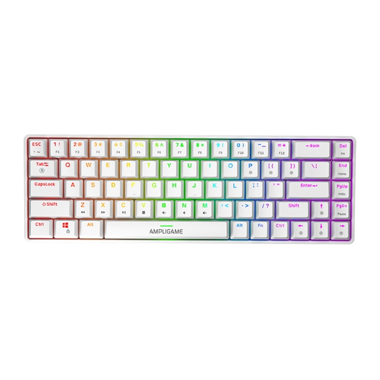 Picture of Fifine GK1W mechancial keyboard, 65% RGB (white)