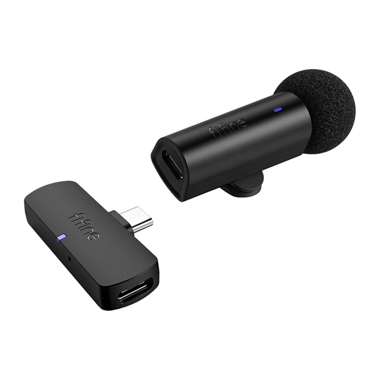 Picture of Fifine M6 USB-C wireless tie microphone (black)