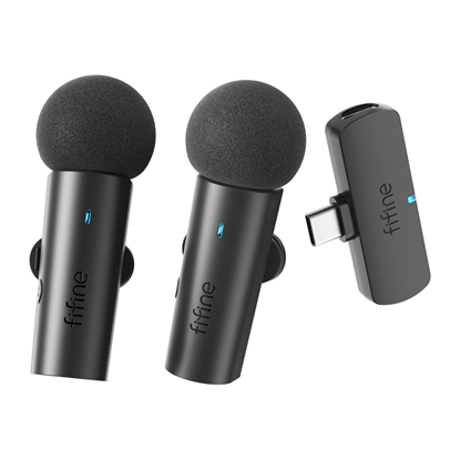 Picture of Fifine M8 wireless tie microphone set, 2pcs (black)