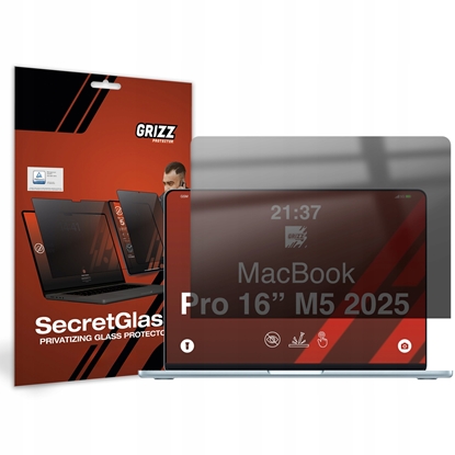 Picture of Filtr GrizzGlass Matowe szko prywatyzujce GrizzGlass SecretGlass do Apple MacBook Pro 16 (M1/M2/M3/M4/M5)