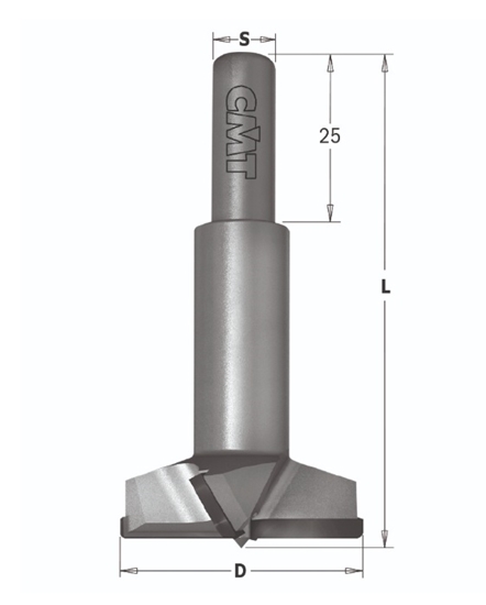 Изображение Furnitūras ligzdu izveides frēze Cmt 369.160.62; S=10 mm; D=16 mm; L=70 mm