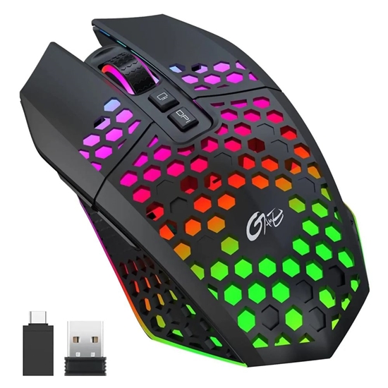 Picture of GameBox Gaming Mouse RGB 2.4GHz Wireless Hollow Shell + USB Charging 1600 DPI Black