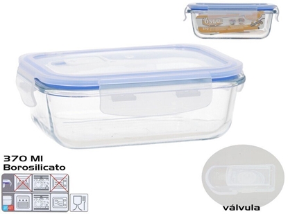Attēls no Gerimport Pojemnik na lunch z borosilikatu z zaworem 370 ml prostoktny 5 5 x 15 5 x 11 5 cm KITCHEN&GO 8445393578781 (8445393578781)