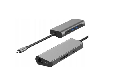 Attēls no Gigabyte USB-C 7in1 Docking Station | microSD, RJ-45 (Ethernet), USB 3.0 A, USB-C, SD, HDMI, 3.5 mm | Ethernet LAN (RJ-45) ports 1 | HDMI ports quantity 1 | Warranty 24 month(s)