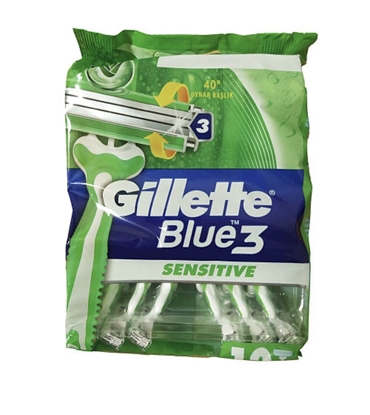 Picture of Gillette Blue3 Sensitive Disposable Razors 12pcs