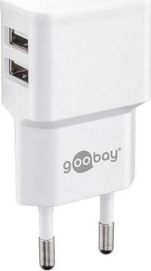 Picture of Goobay Dual USB charger  44952  2.4 A   2 USB 2.0 female (Type A)  White  12 W