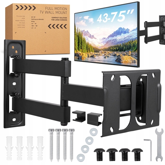 Picture of Grape Visaro WMA75 Full Motion TV Wall Mount for 43"-75" TVs, Black