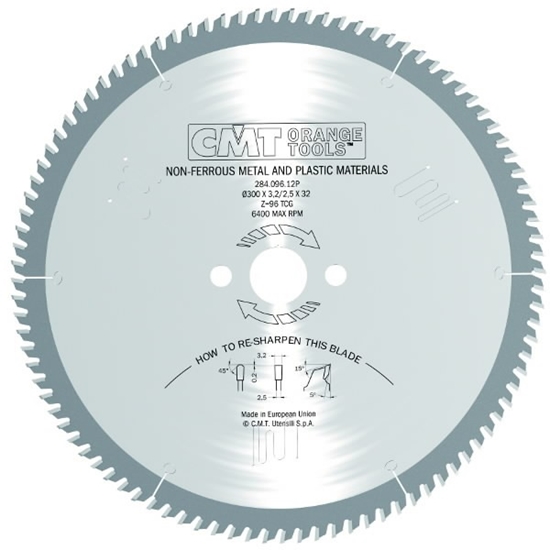 Изображение Griešanas disks alumīnijam CMT 284; 300x3,2x32; Z96; 5°