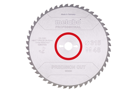 Picture of Griešanas disks kokam Metabo 628057000; 315x2,8x30 mm; Z48; 0°