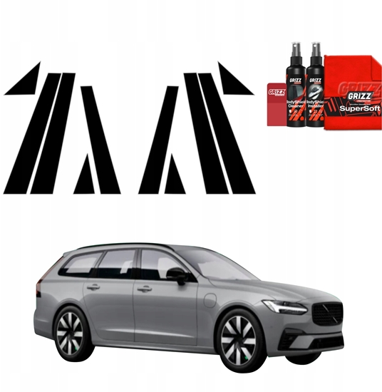 Изображение GrizzGlass Folia na supki GrizzGlass BodyShield Black do Volvo V90 (2021-2025) [10w1]