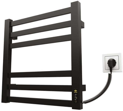 Picture of Grzejnik azienkowy Kosser Rankluosi diovintuvas Kosser Gerda 500x500/6 ER su laikmaiu juodas
