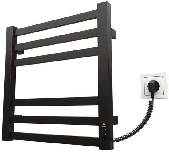 Picture of Grzejnik azienkowy Kosser Rankluosi diovintuvas Kosser Gerda 500x500/6 ER su laikmaiu juodas