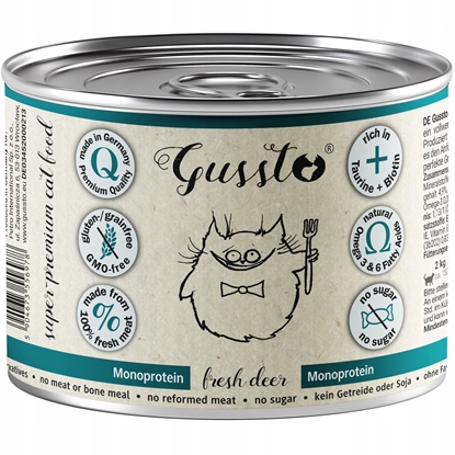 Attēls no GUSSTO GUSSTO pusz.200g FRESH DEER /6 Pokarm     dla kota z JELENIEM