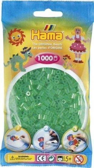 Изображение Hama HAMA MIDI PRZEZROCZYSTE ZIELONE KORALIKI W WORECZKU (1000)