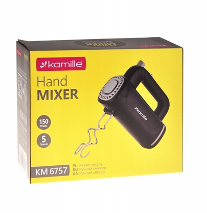 Attēls no Hand mixer, 150W (5 speeds), black, 6757, KAMILLE