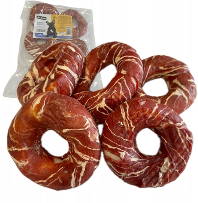 Picture of Hau&Miau Pausesnack przysmak dla psa, donaty ze skóry  owinite kaczk marmurkow, 10-11cm, 500g