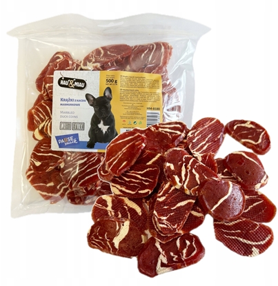 Изображение Hau&Miau Pausesnack przysmak dla psa, krki z kaczki, marmurkowe, 500g