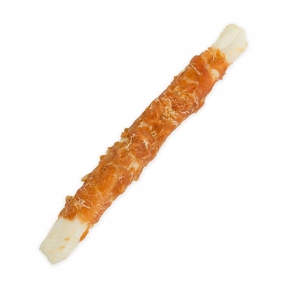 Изображение Hau&Miau Pausesnack przysmak dla psa, patyk ze skóry owinity kurczakiem 24cm, r.3,2cm, 500g,