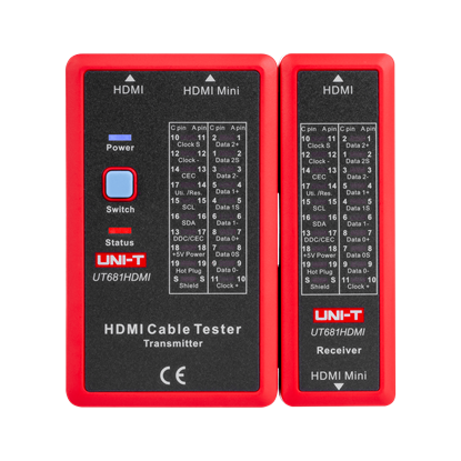 Attēls no HDMI kabeļu testeris ar LED indikatoru Uni-T UT681HDMI