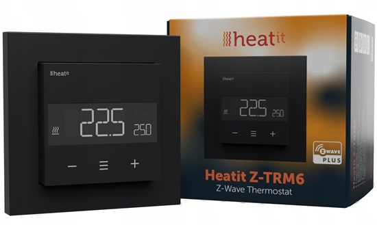 Picture of heat it Termostat Heatit Z-TRM6 Black Matt Z-Wave Thermostat 3600W 16A 868,4 Mhz