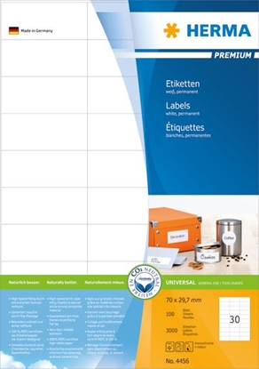 Picture of Herma Etiketten Premium A4 weiß 70x29,7 mm Papier 3000 St.