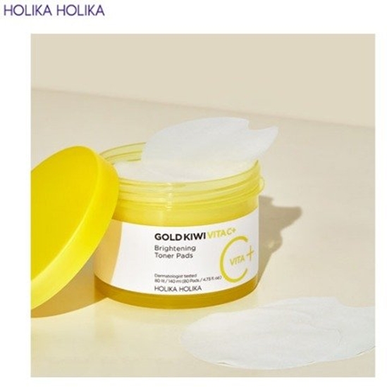 Picture of Holika Holika HOLIKA HOLIKA_Gold Kiwi Vita C Plus Brightening Toner Pad rozjaniajce, tonujce patki do twarzy z witamin C 80 sztuk