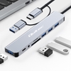 Изображение Hub Adapter 8in1 USB-C/USB | USB-C | 4xUSB | SD/TF card | JACK 3.5mm TRRS