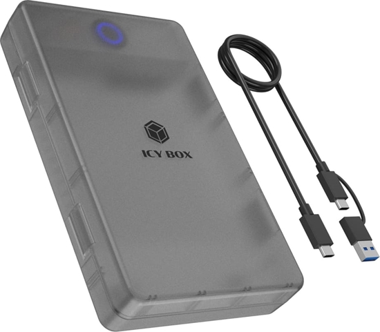 Изображение Icy Box Spade Base 388 HDD/SSD korpuss Melns, Caurspīdīgs 2.5/3.5"