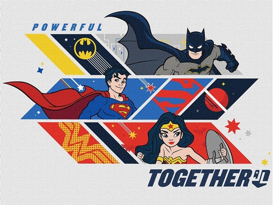 Изображение Ideyka Malowanie po numerach IDEYKA, 30x40 cm, Super Friends: Powerful Together, 1 szt.