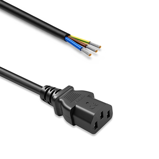 Picture of IEC C13 barošanas kabelis | atizolēts un pielodēts | Tīrs vara Cu | 3x0.75mm² | 0.5m | QOLTEC