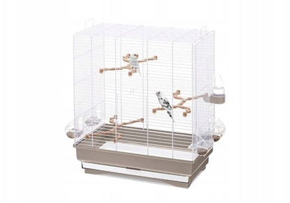 Изображение iMac Carlotta, klatka, dla ptaków, biaa/ciemno beowa, 50x30x56 cm