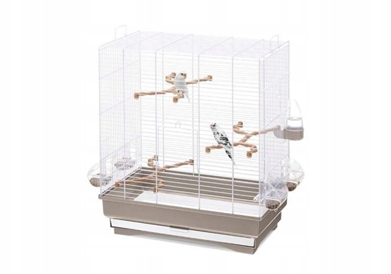 Picture of iMac Carlotta, klatka, dla ptaków, biaa/ciemno beowa, 50x30x56 cm