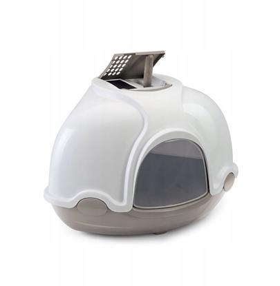 Изображение iMac Ginger, kuweta narona, dla kota, biaa/ciemno beowa, 52x52x44,5 cm