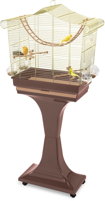 Изображение iMac Sofia, klatka, dla ptaków, zoto/brzowa, 62,5x33x61/132 cm, na kókach