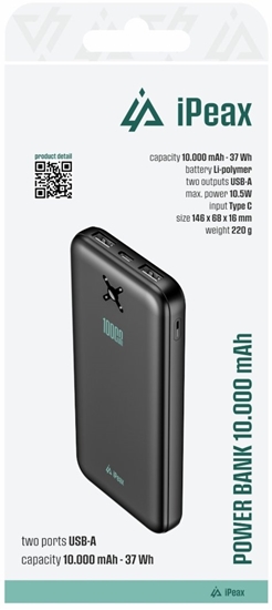 Изображение iPeax Power Bank 2x USB-A 10000mAh