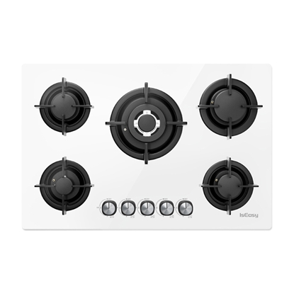 Picture of ISEASY MGBG-775 gas hob with 5 burners (white)
