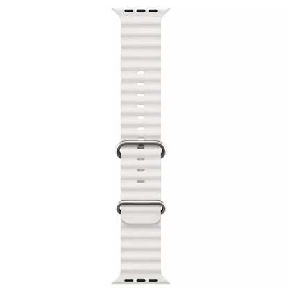 Picture of iWear S1 Grooved Soft Silicone 20mm strap for Apple Watch 49mm / 45mm / 44mm / 42mm White