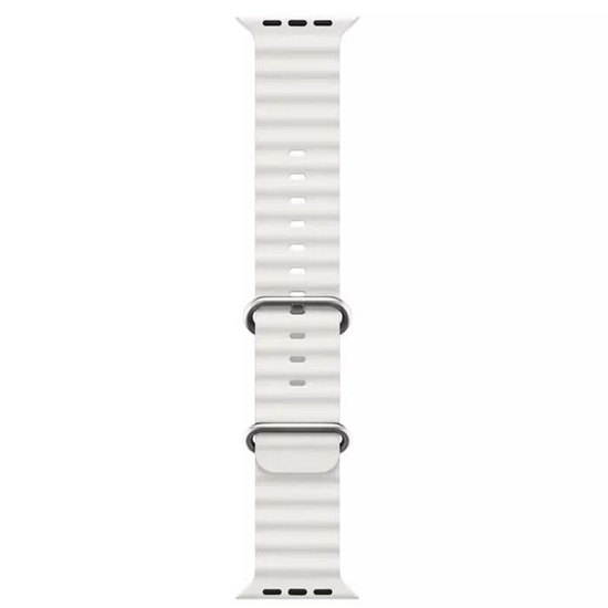 Picture of iWear S1 Grooved Soft Silicone 20mm strap for Apple Watch 49mm / 45mm / 44mm / 42mm White