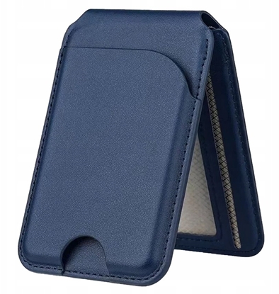 Изображение Jabees Magnetyczny Portfel Magsafe Do Telefonu Na 4 Karty Blokada Rfid + Podstawka / Magwallet Secure Granatowy