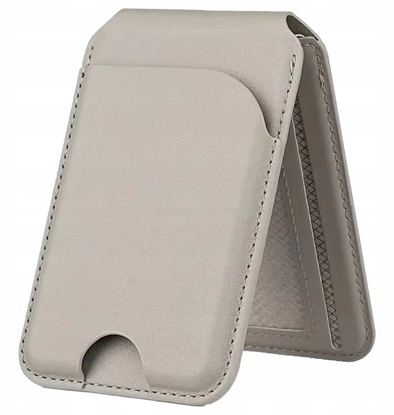 Изображение Jabees Magnetyczny Portfel Magsafe Do Telefonu Na 4 Karty Blokada Rfid + Podstawka / Magwallet Secure Szary