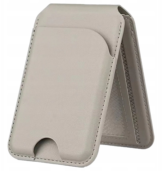 Изображение Jabees Magnetyczny Portfel Magsafe Do Telefonu Na 4 Karty Blokada Rfid + Podstawka / Magwallet Secure Szary