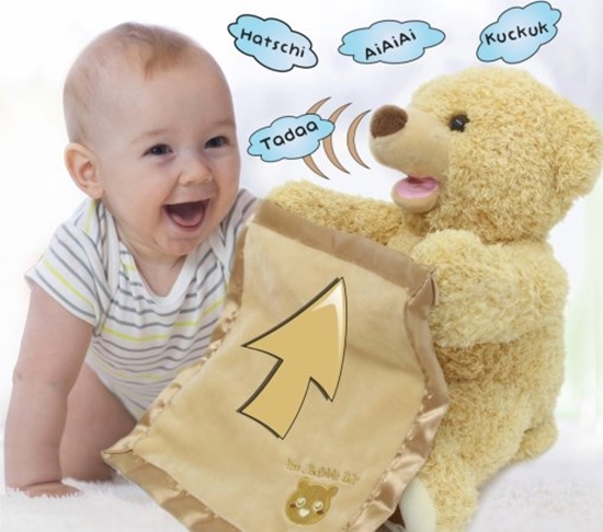 Изображение Jamara e.K. Bear - Mr Babble - raises and lowers his arms with blanket, plays hide and seek, speaks and