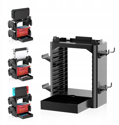 Picture of JYS Organizer Stojak Uchwyt Na Konsol Gry Pady Do Nintendo Switch 2 Ns2 Oled / Jys-ns153b-v2 / Czarny