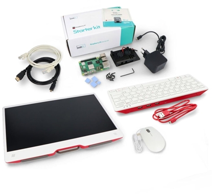 Изображение JustPi Zestaw justPi Full Kit - Raspberry Pi 5 WiFi 8GB RAM + Monitor + 32GB microSD + oficjalne akcesoria